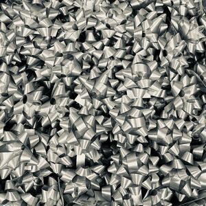 SILVER CONFETTI FLAT BOW 2.25” 1 CASE OF 200 NIB